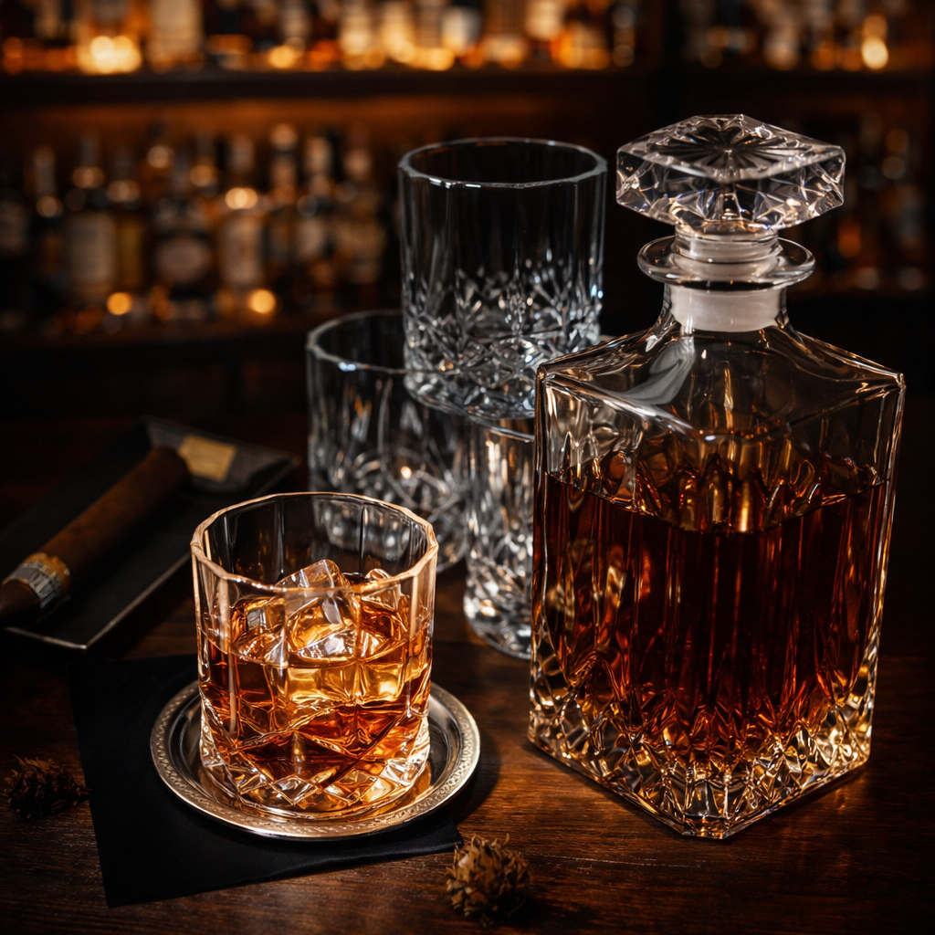 Botellas de whisky - Juego de botellas y vasos