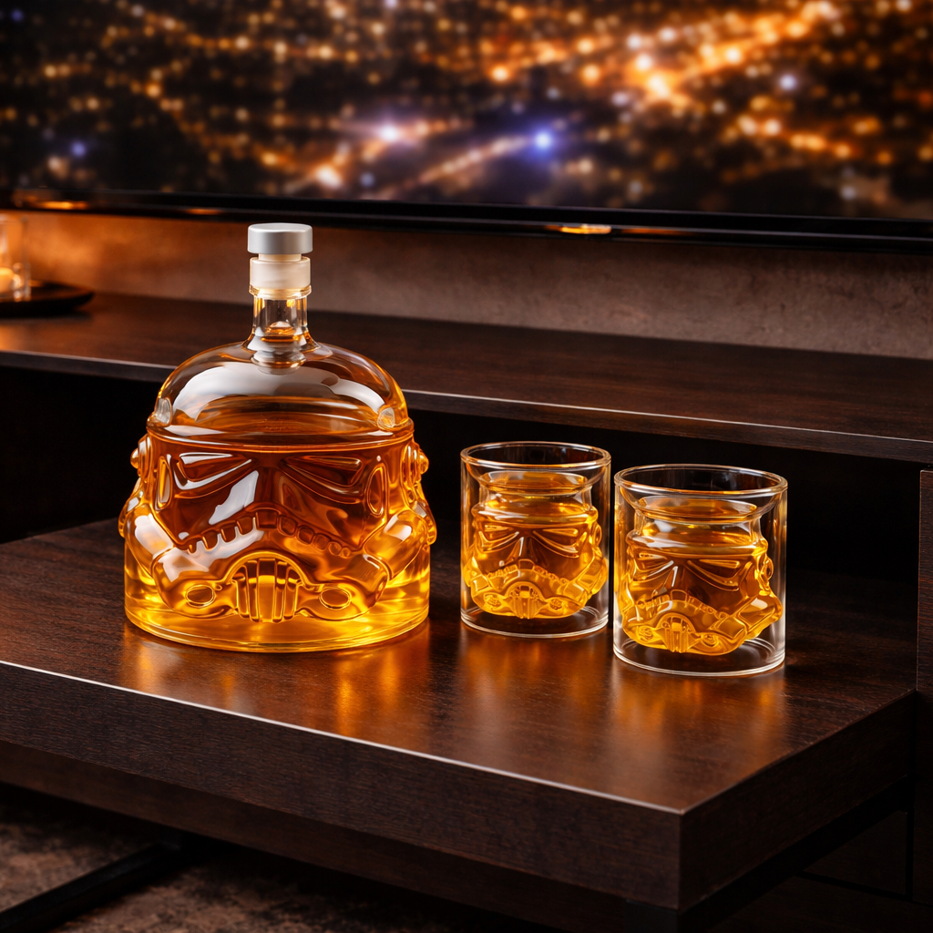 Botella de whisky - Edición: juego de botellas y vasos