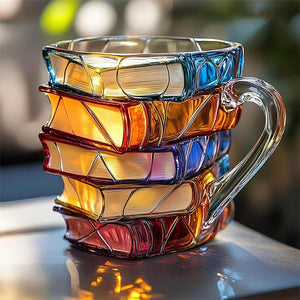 Taza  «Felicidad», única y hecha a mano, para los amantes de la lectura
