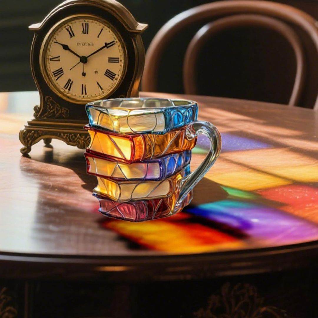 Taza  «Felicidad», única y hecha a mano, para los amantes de la lectura