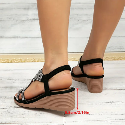 Sandalias ortopédicas con cuña elegantes para mujer