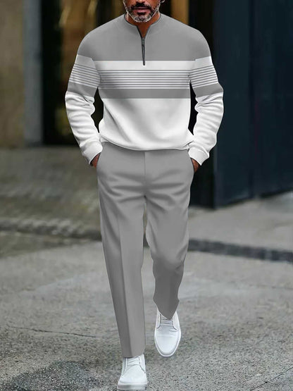 ⌛ Solo quedan 3 días: ¡50 % de descuento en todo! ⏰Conjunto para hombre: jersey con estampado gráfico y pantalones.