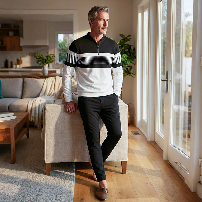 ⌛ Solo quedan 3 días: ¡50 % de descuento en todo! ⏰Conjunto para hombre: jersey con estampado gráfico y pantalones.