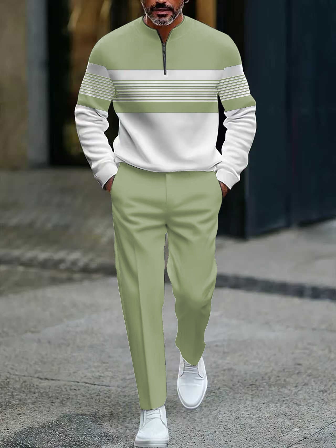 ⌛ Solo quedan 3 días: ¡50 % de descuento en todo! ⏰Conjunto para hombre: jersey con estampado gráfico y pantalones.