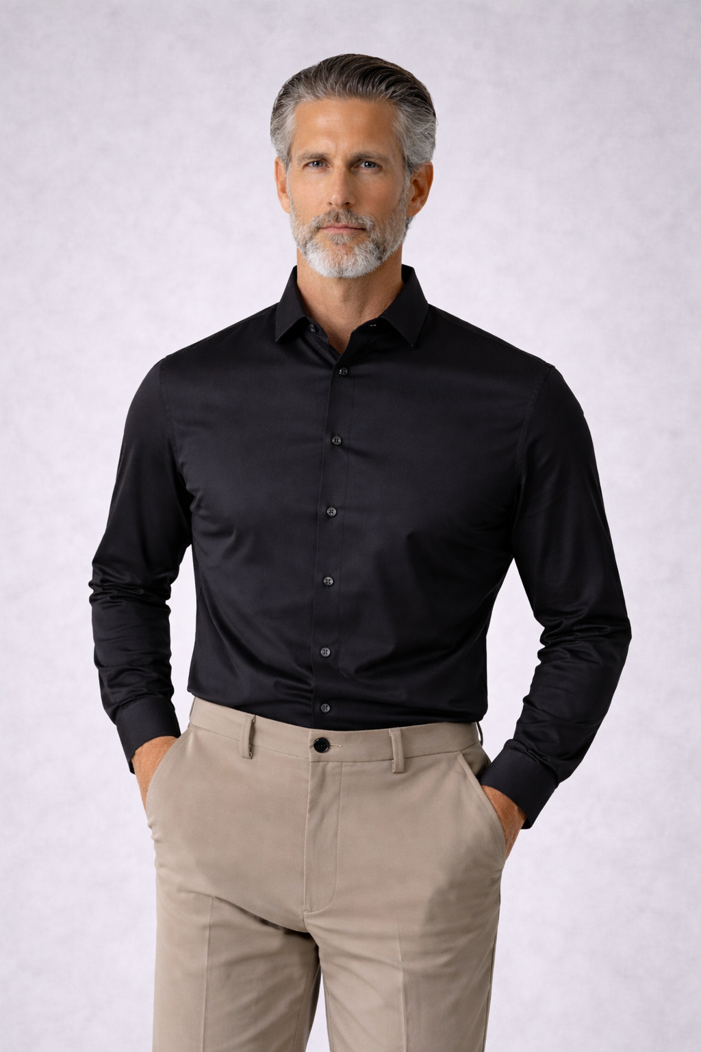 Camisa clásica negra Slim