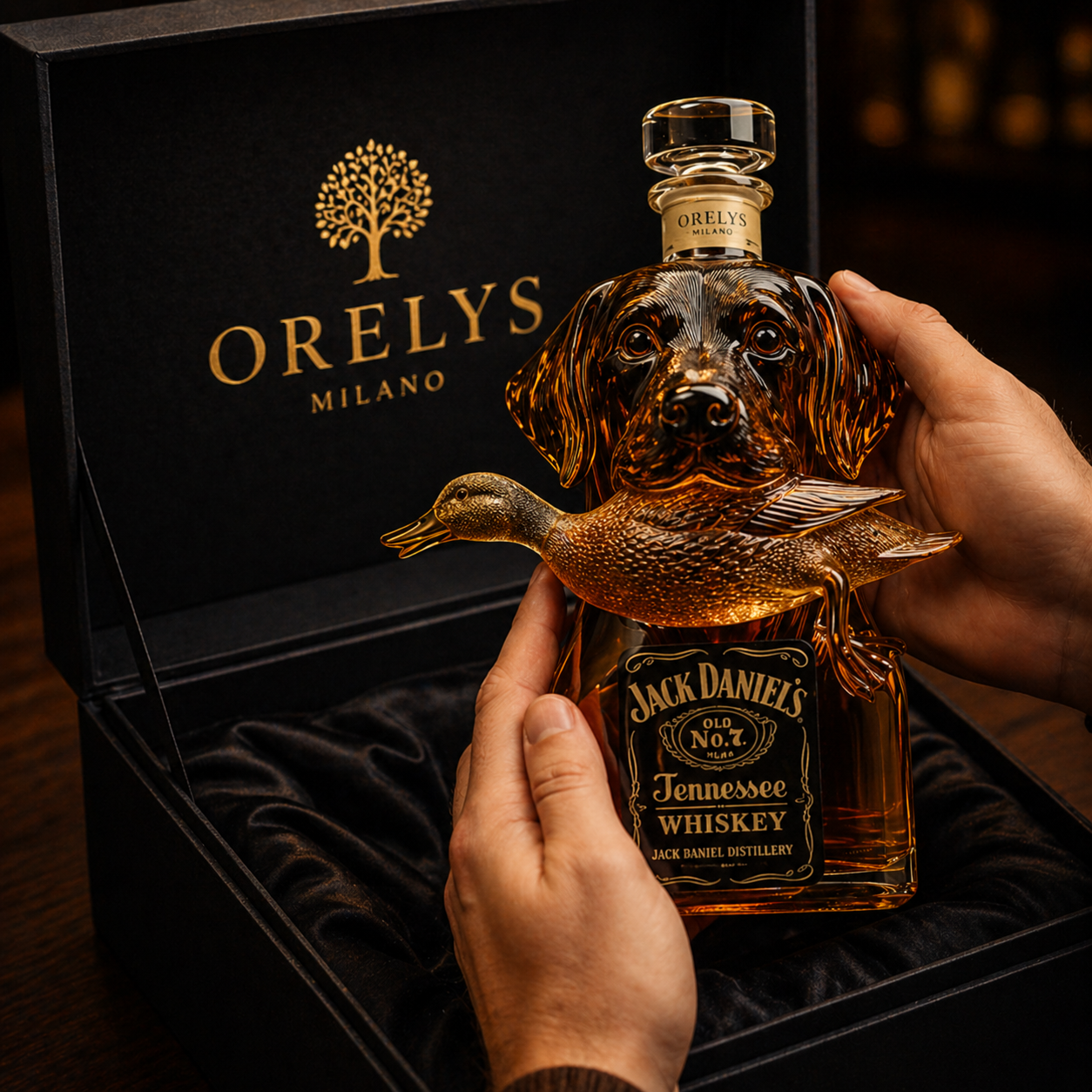 Botella de whisky Caza
