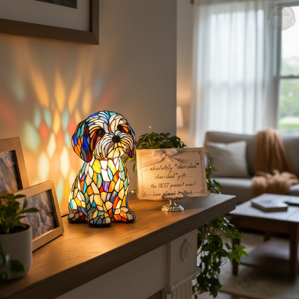Lampara perrito tiffany