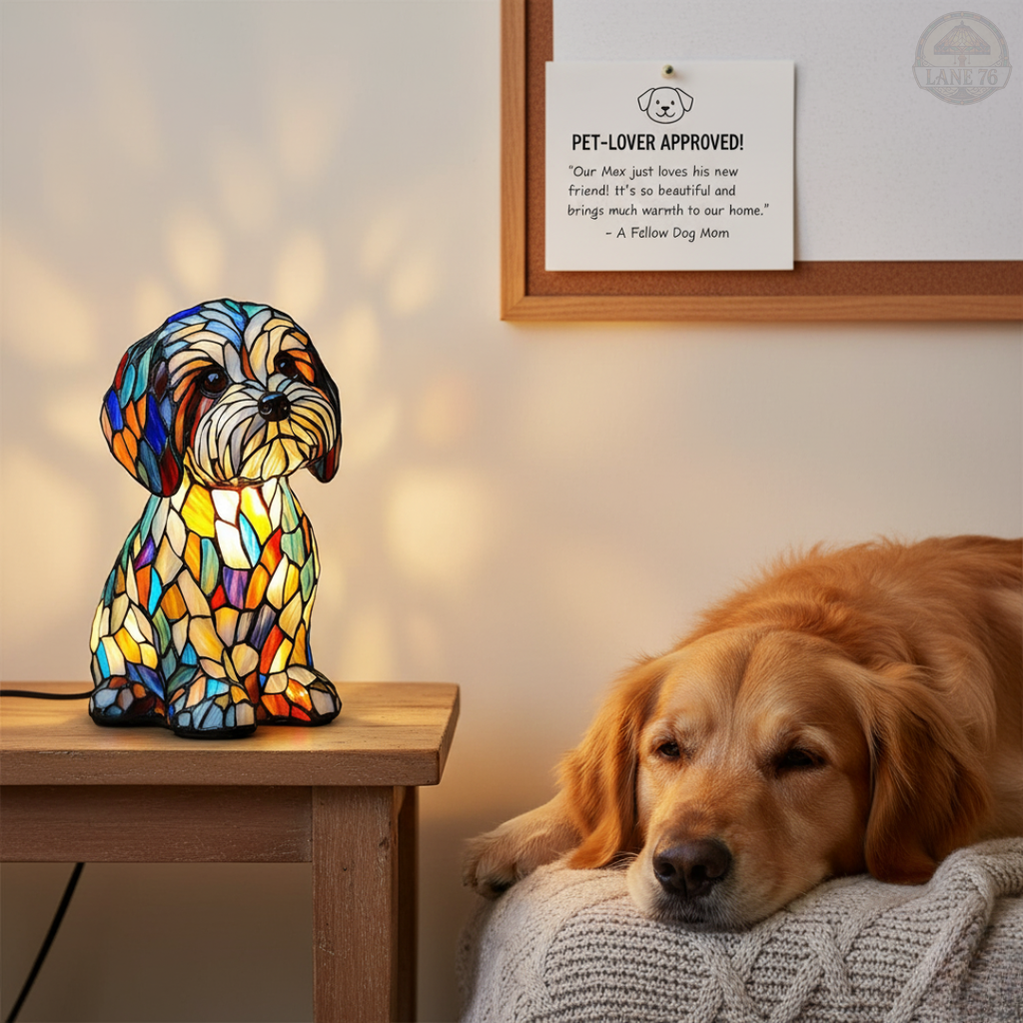 Lampara perrito tiffany