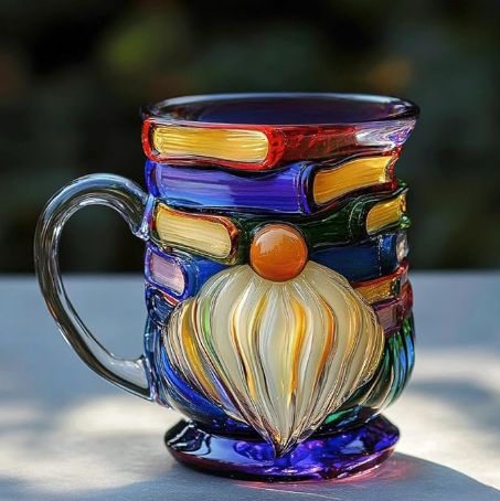 Taza artesanal en forma de enano para los amantes de los libros